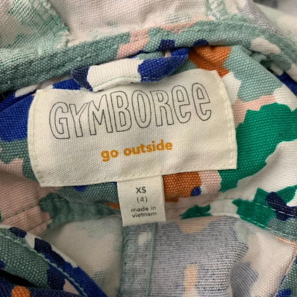 Gymboree Toddler Camo Hooded Jacket XS Multicolored Pockets Long Sleeve Zip Snap